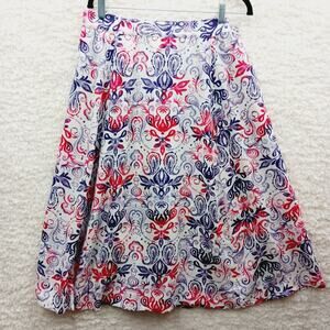 Skirt Midi BocaBay Purple Paisley Boho Resort Cruise Cottagecore Whimsy Size L